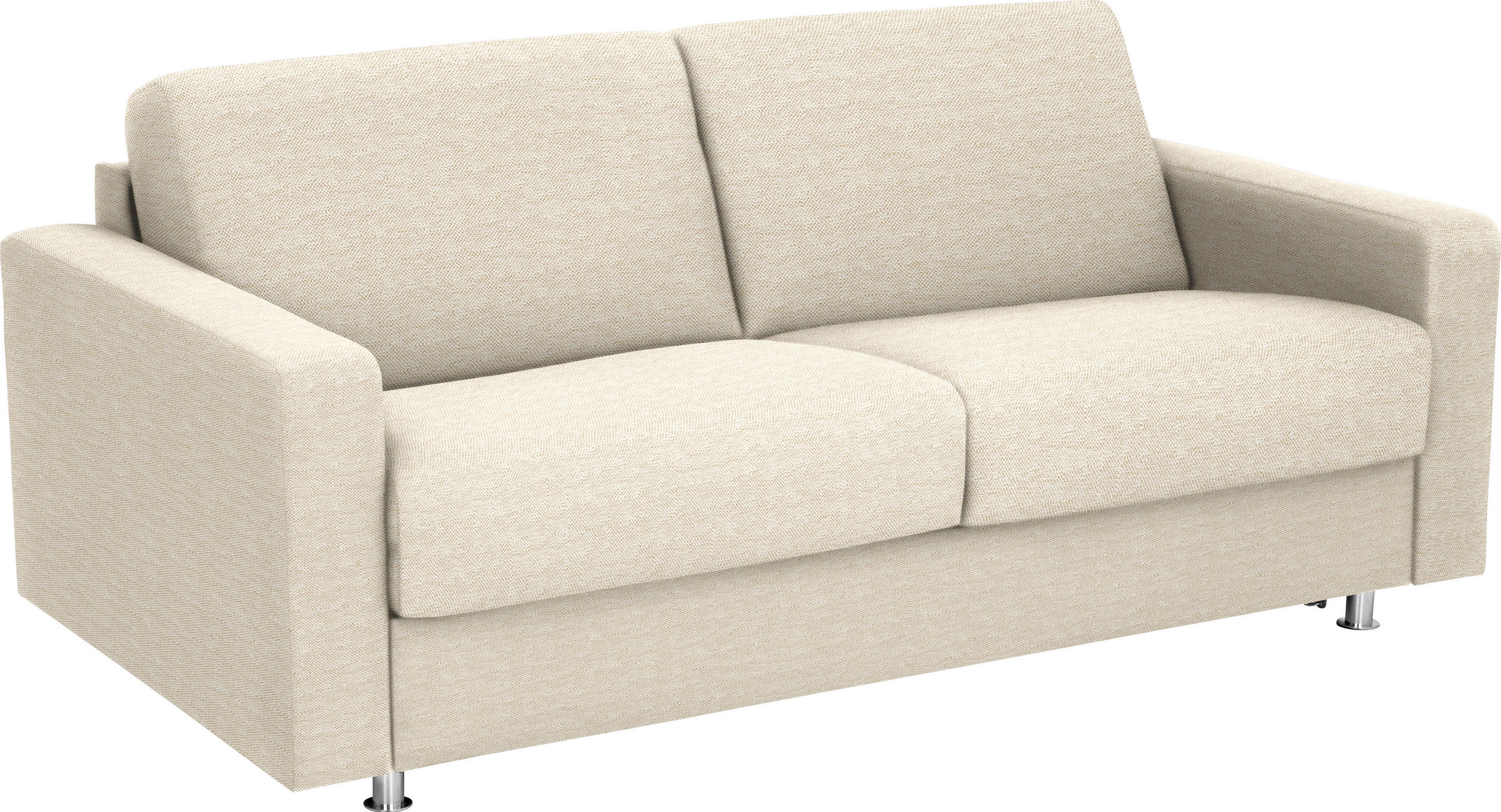 SCHLAFSOFA Flachgewebe Magnolie  - Chromfarben/Magnolie, Design, Textil/Metall (195/84/100cm) - Bali