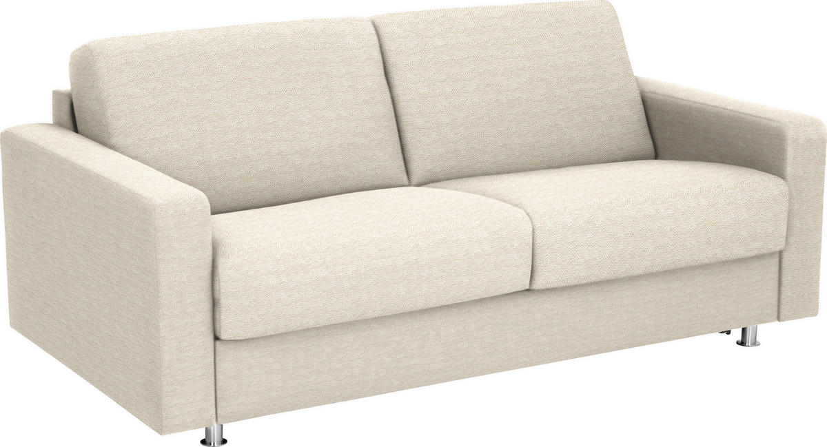 SCHLAFSOFA in Textil Magnolie  - Chromfarben/Magnolie, Design, Textil/Metall (195/84/100cm) - Bali
