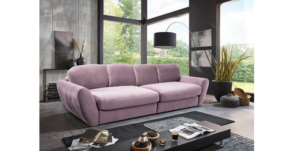 BIGSOFA Flachgewebe Flieder  - Flieder/Schwarz, MODERN, Kunststoff/Textil (290/96/113cm) - Cantus