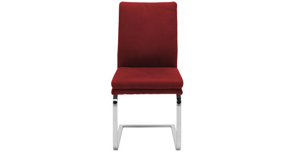 SCHWINGSTUHL in Stahl Mikrofaser - Chromfarben/Bordeaux, Design, Textil/Metall (47/100/64cm) - Novel