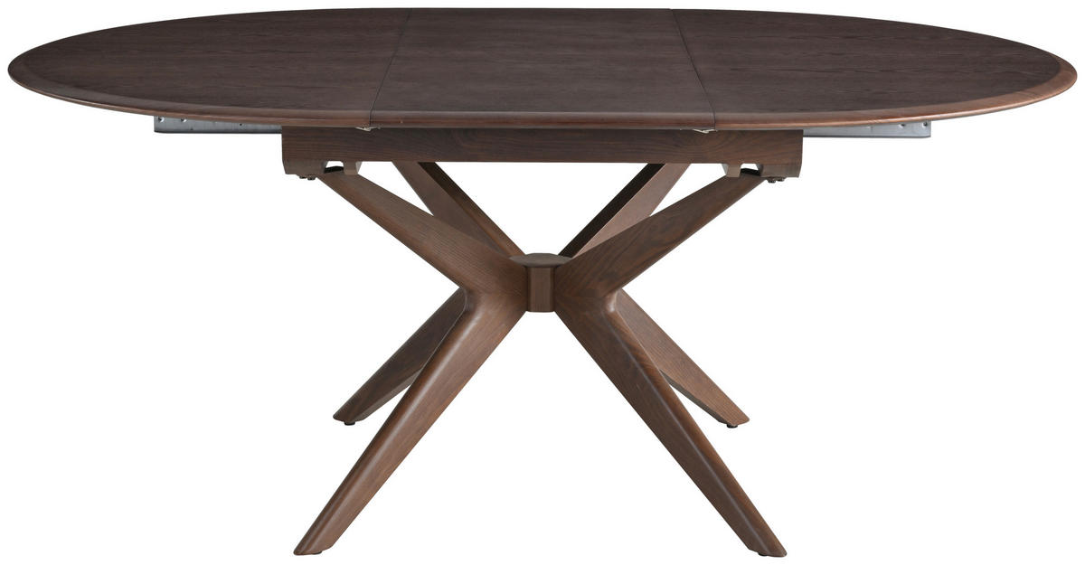 ESSTISCH 180/130/75 cm Echtholz, Nachbildung  Holz, Metall, Holzwerkstoff ausziehbar oval Walnussfarben  - Walnussfarben, MODERN, Holz/Holzwerkstoff (180/130/75cm) - MID.YOU