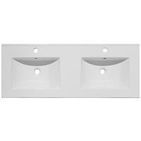 DOPPELWASCHBECKEN 121/17/47 cm  - Weiß, Basics, Keramik (121/17/47cm) - Linea Natura