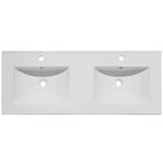 DOPPELWASCHBECKEN 121/17/47 cm  - Weiß, Basics, Keramik (121/17/47cm) - Linea Natura