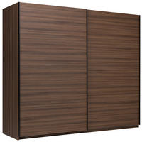 SCHIEBETÜRENSCHRANK 250/211,5/61,5 cm 2-türig Walnussfarben  - Walnussfarben/Schwarz, MODERN, Holzwerkstoff/Metall (250/211,5/61,5cm) - MID.YOU