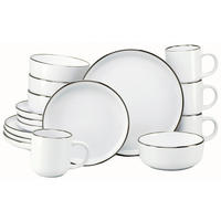 KOMBISERVICE Weiß, Goldfarben Nordic Festive Weiss 16-teilig 4 Personen  - Goldfarben/Weiß, Basics, Keramik - Creatable