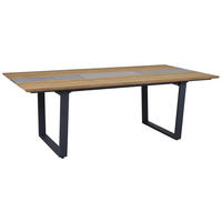 GARTENTISCH 220/110/75 cm Holz, Metall Anthrazit, Teakfarben rechteckig  - Anthrazit/Teakfarben, Modern, Holz/Metall (220/110/75cm) - Zebra 
