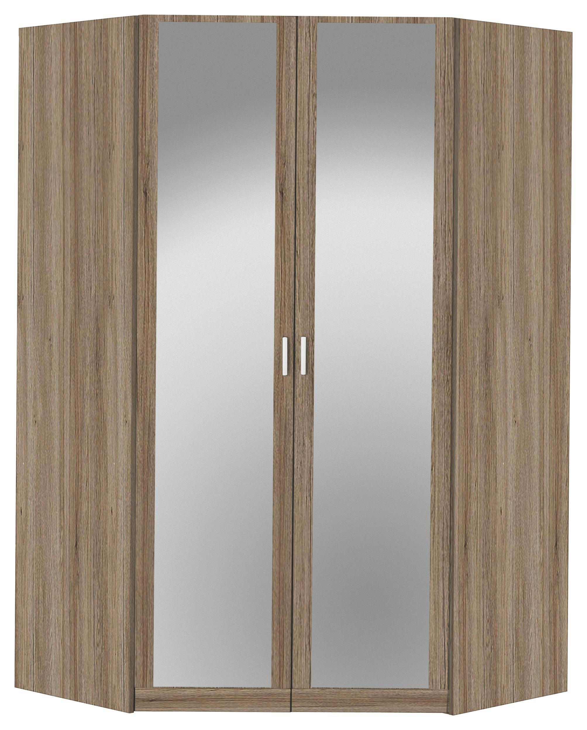 Begehbarer Eckschrank in Eichefarben