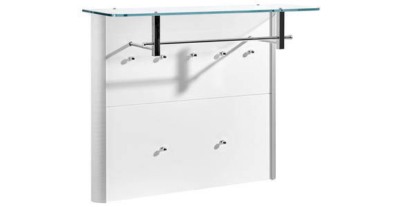 GARDEROBENPANEEL 96/78/33 cm - Weiß Hochglanz/Alufarben, Design, Glas/Holzwerkstoff (96/78/33cm) - Moderano