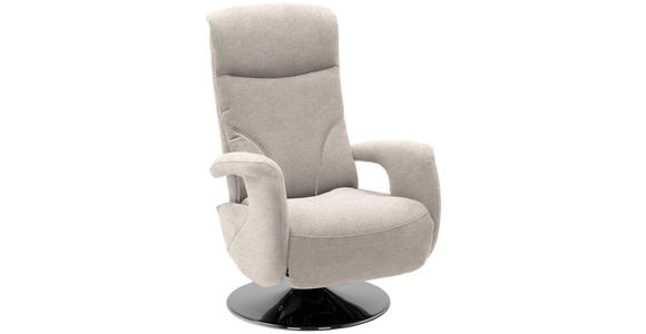 RELAXSESSEL in Textil Naturfarben  - Chromfarben/Naturfarben, Design, Textil/Metall (71/110/83cm) - Dieter Knoll