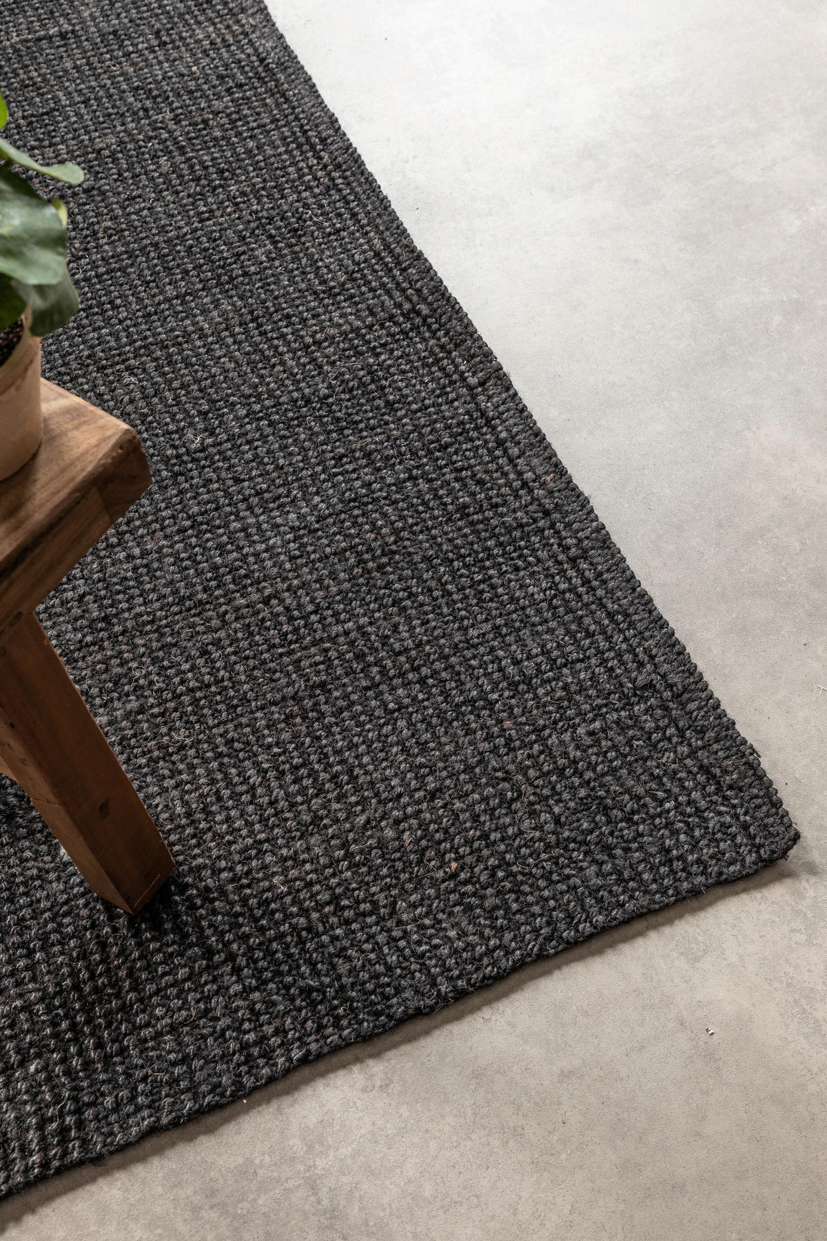 JUTETEPPICH 80/150 cm Bouclé Schwarz  - Schwarz, Basics, Textil (80/150cm) - Linea Natura