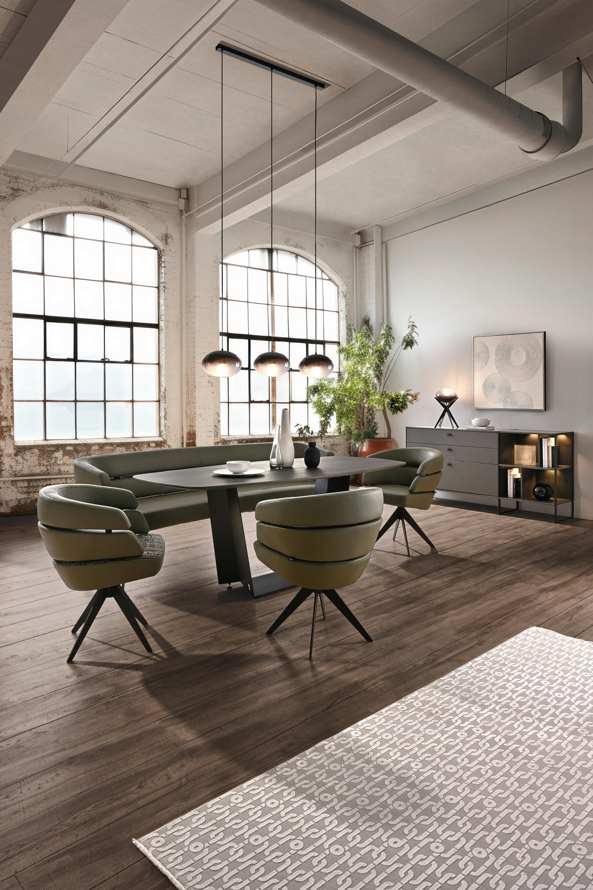 ESSTISCH in Holz, Metall 200/95/75 cm  - Wildeiche/Schwarz, Design, Holz/Metall (200/95/75cm) - Joop!