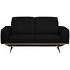 2-SITZER-SOFA in Echtleder Schwarz  - Schwarz, Design, Leder/Holz (174/76-97/102cm) - Novel