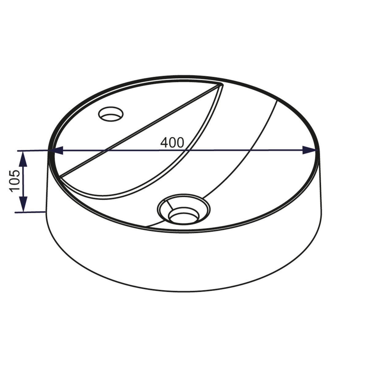 WASCHBECKEN 40/40/12,2 cm  - Weiß, MODERN, Stein (40/40/12,2cm) - Voleo