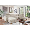 WOHNLANDSCHAFT Creme Flachgewebe  - Eichefarben/Creme, KONVENTIONELL, Holz/Textil (161/309/213cm) - Sit & More