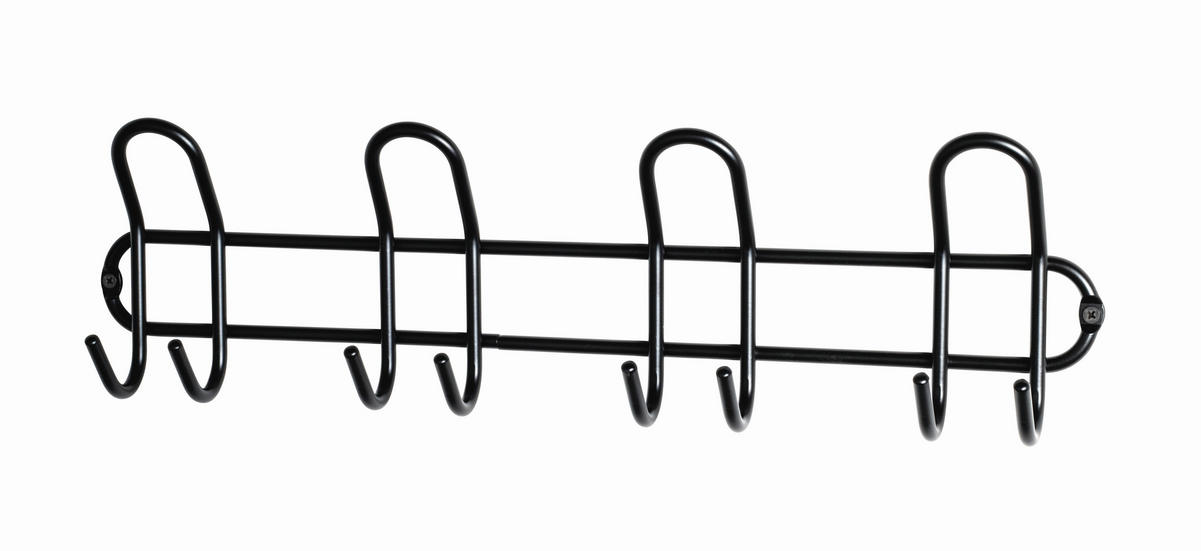 HAKENLEISTE  in Schwarz  - Schwarz, Design, Metall (55/15/7cm)