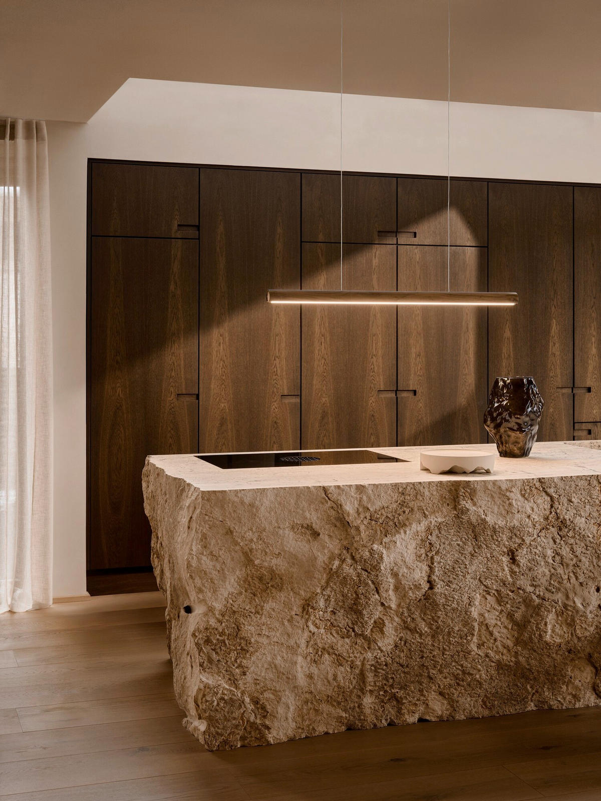 HÄNGELEUCHTE Akeno 115/6/6 cm  - Braun, Design, Holz (115/6/6cm) - Nordlux