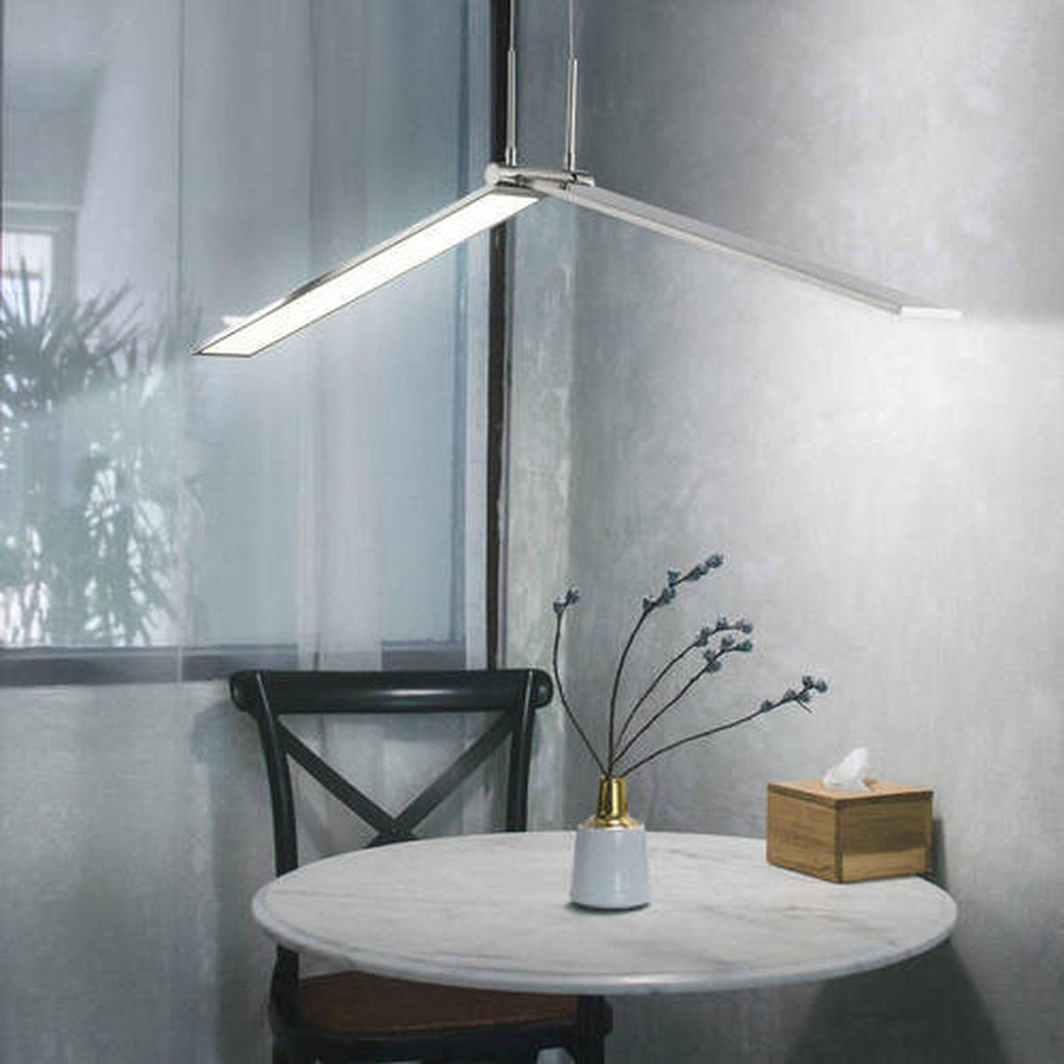 LED-HÄNGLAMPA 100/20/150 cm  - nickelfärgad, Design, metall (100/20/150cm) - Globo