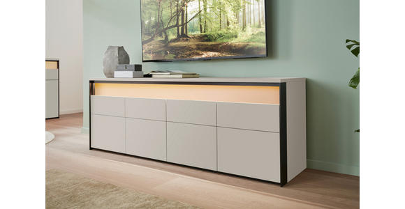 LOWBOARD  in 173/63/47 cm  - Beige/Schwarz, KONVENTIONELL, Holzwerkstoff (173/63/47cm) - Voleo