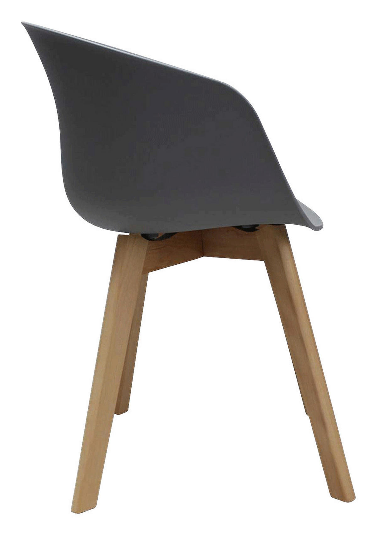 SADA ŽIDLÍ S PODRUČKAMI 4 kusy - šedá/přírodní barvy, Moderní, dřevo/plast (60/78,5/44cm) - MID.YOU