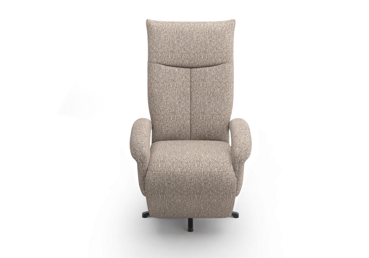 RELAXSESSEL Chenille Kopfteilverstellung, Rücken echt    - Schwarz/Cappuccino, MODERN, Textil/Metall (74/112/82cm) - Sit & More