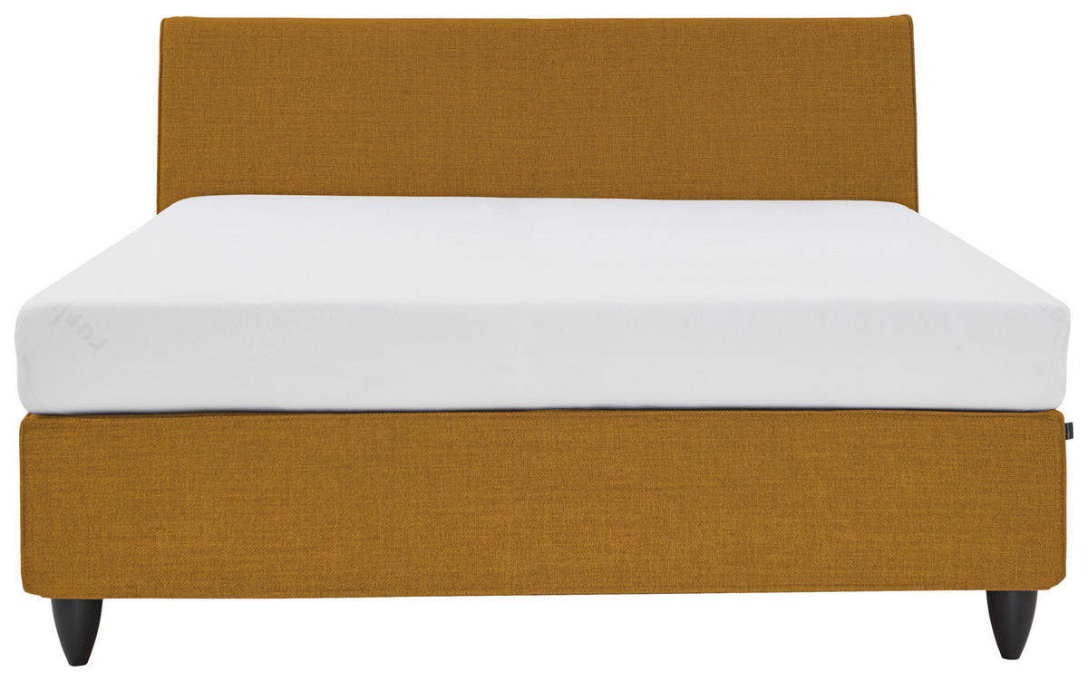 BOXSPRINGBETT 180/200 cm  in Gelb  - Gelb/Schwarz, Design, Holzwerkstoff/Kunststoff (180/200cm) - RUF Betten