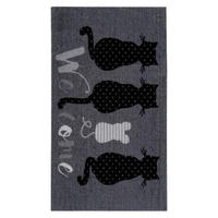 FUßMATTE 45/75 cm  - Schwarz, Basics, Kunststoff/Textil (45/75cm) - Kayoom