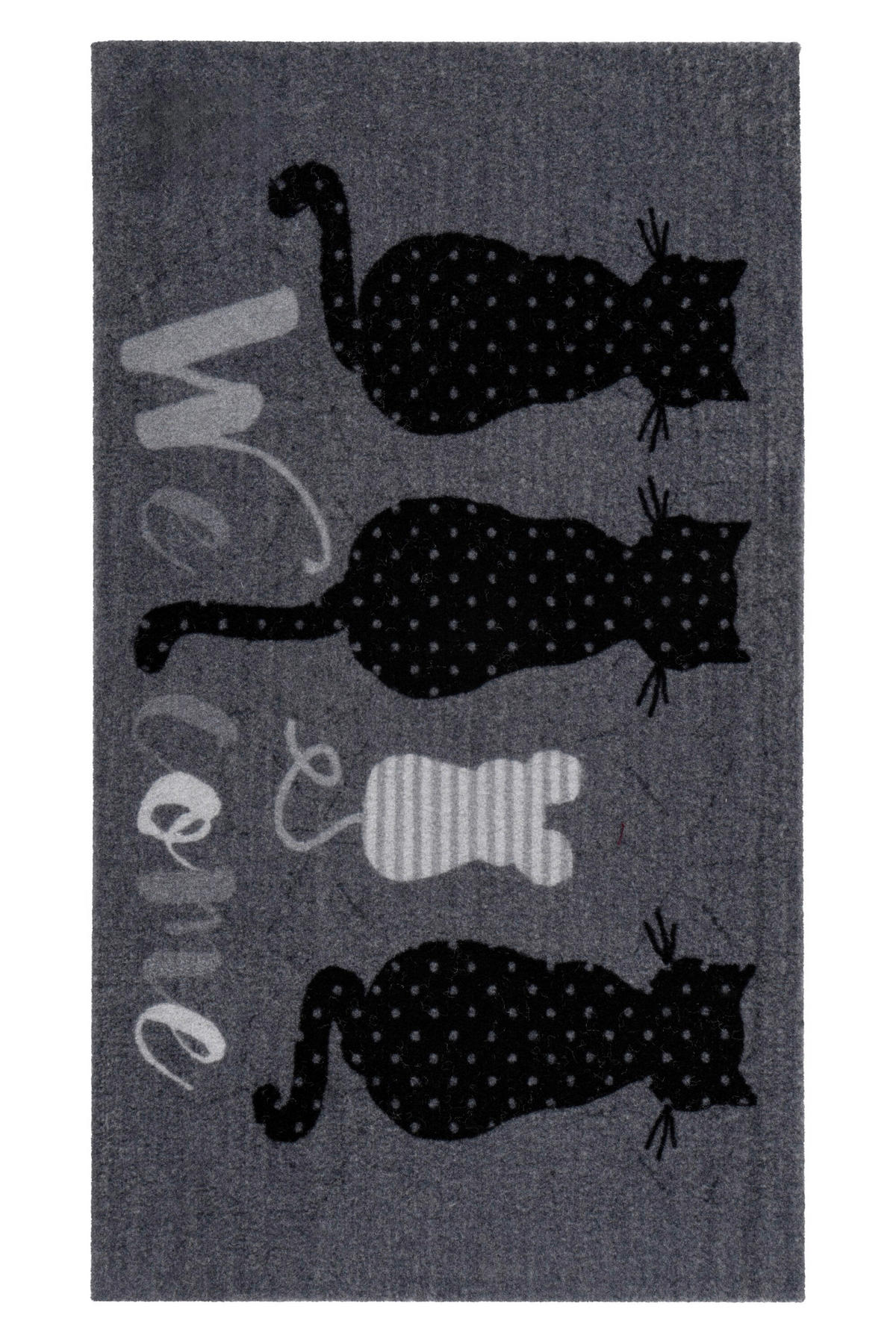 FUßMATTE 45/75 cm  - Schwarz, Basics, Kunststoff/Textil (45/75cm) - Kayoom