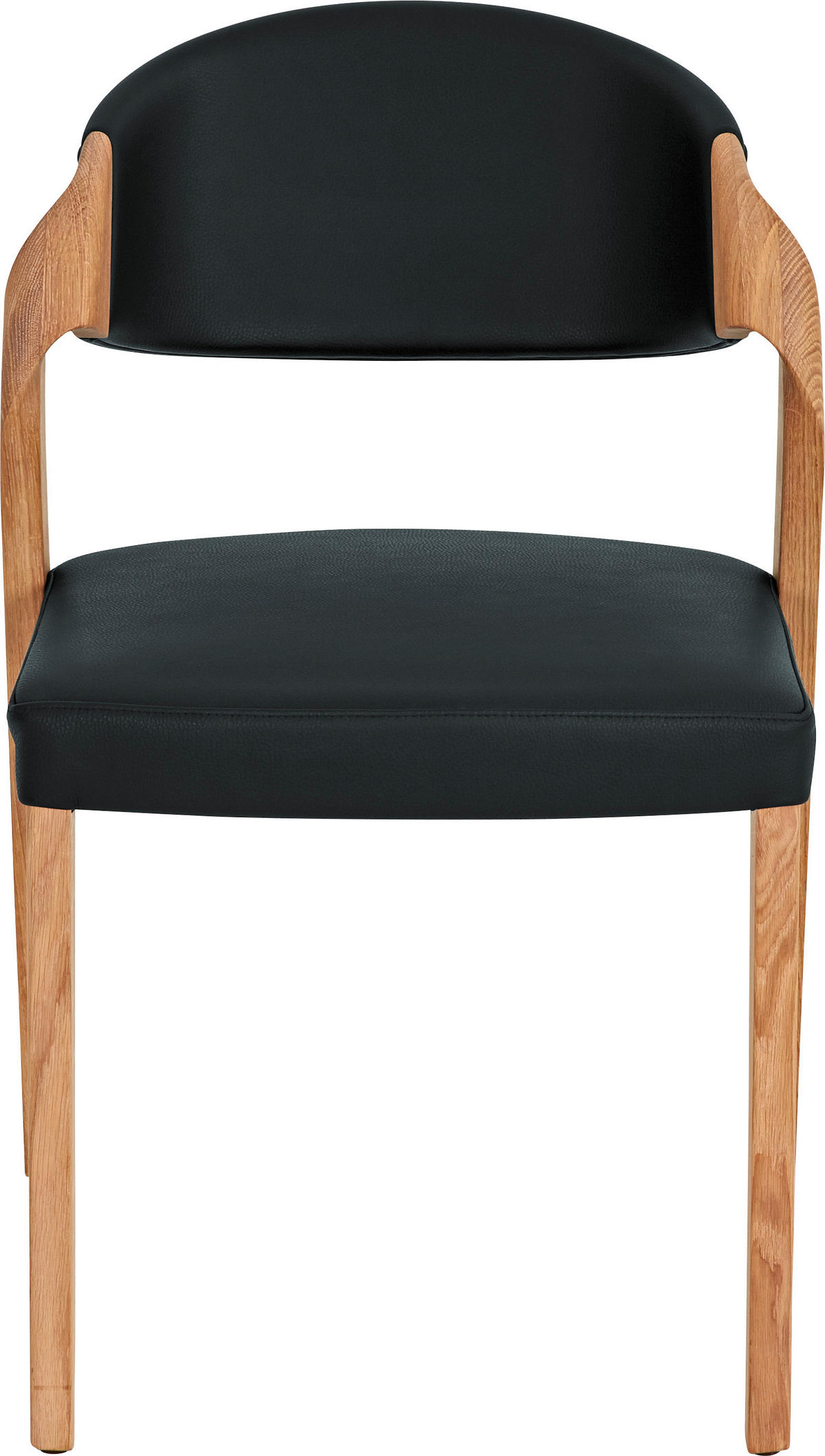 STUHL Echtleder Eichefarben, Dunkelblau Altholz, Eiche massiv  - Eichefarben/Dunkelblau, Natur, Leder/Holz (53/82/57cm) - Voglauer