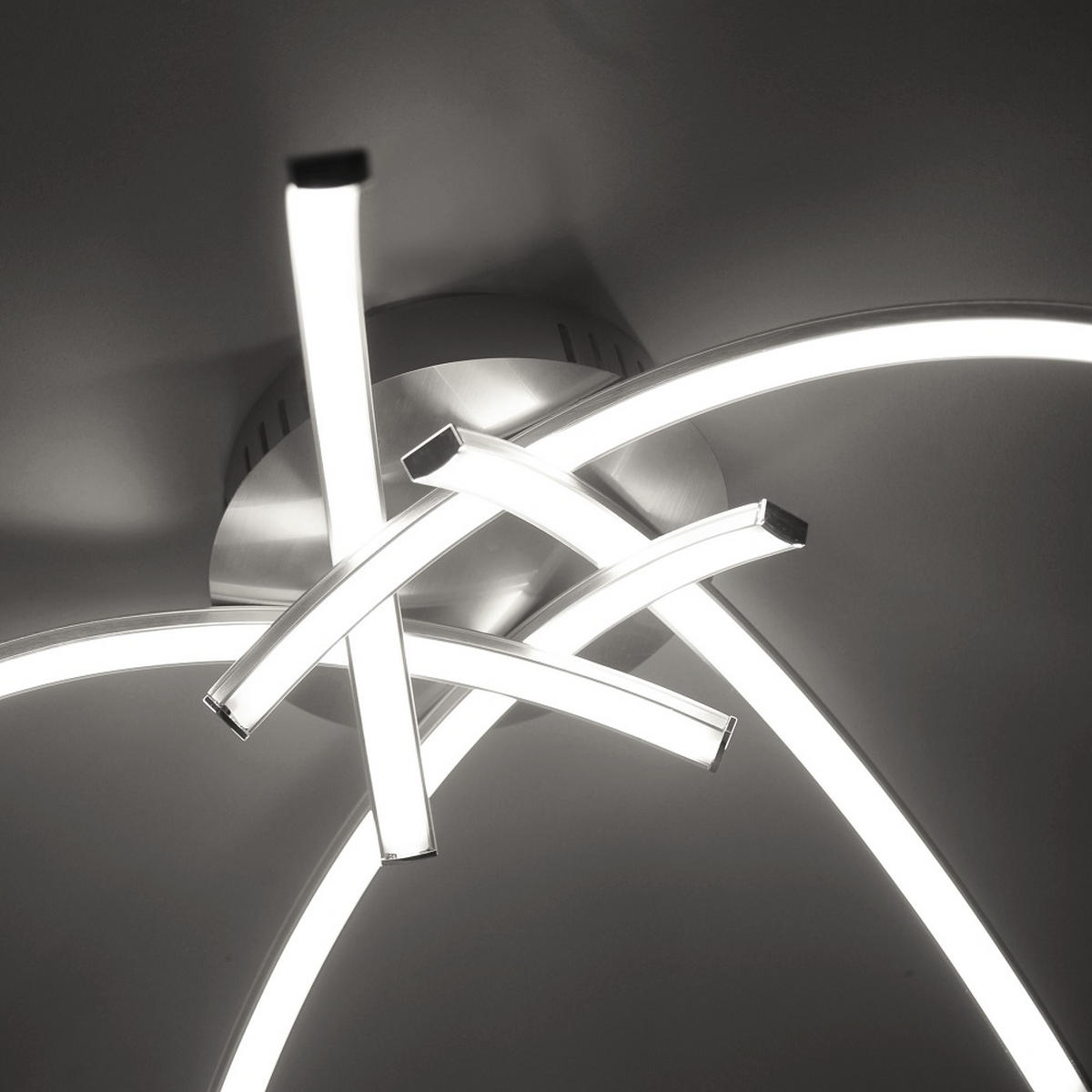 PLAFONIERĂ CU LED - argintiu, Design, plastic/metal (47/14cm)