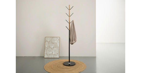 KLEIDERSTÄNDER in Schwarz 37/177/37 cm   - Schwarz, Basics, Holz/Kunststoff (37/177/37cm) - Carryhome