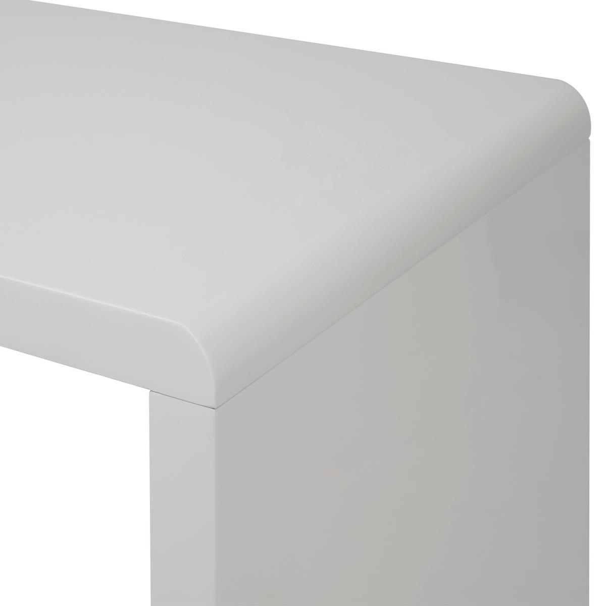 ECKSCHREIBTISCH  Silberfarben, Weiß Hochglanz Stauraum  - Weiß Hochglanz/Silberfarben, MODERN, Holzwerkstoff/Kunststoff (145/74.7/50cm) - MID.YOU