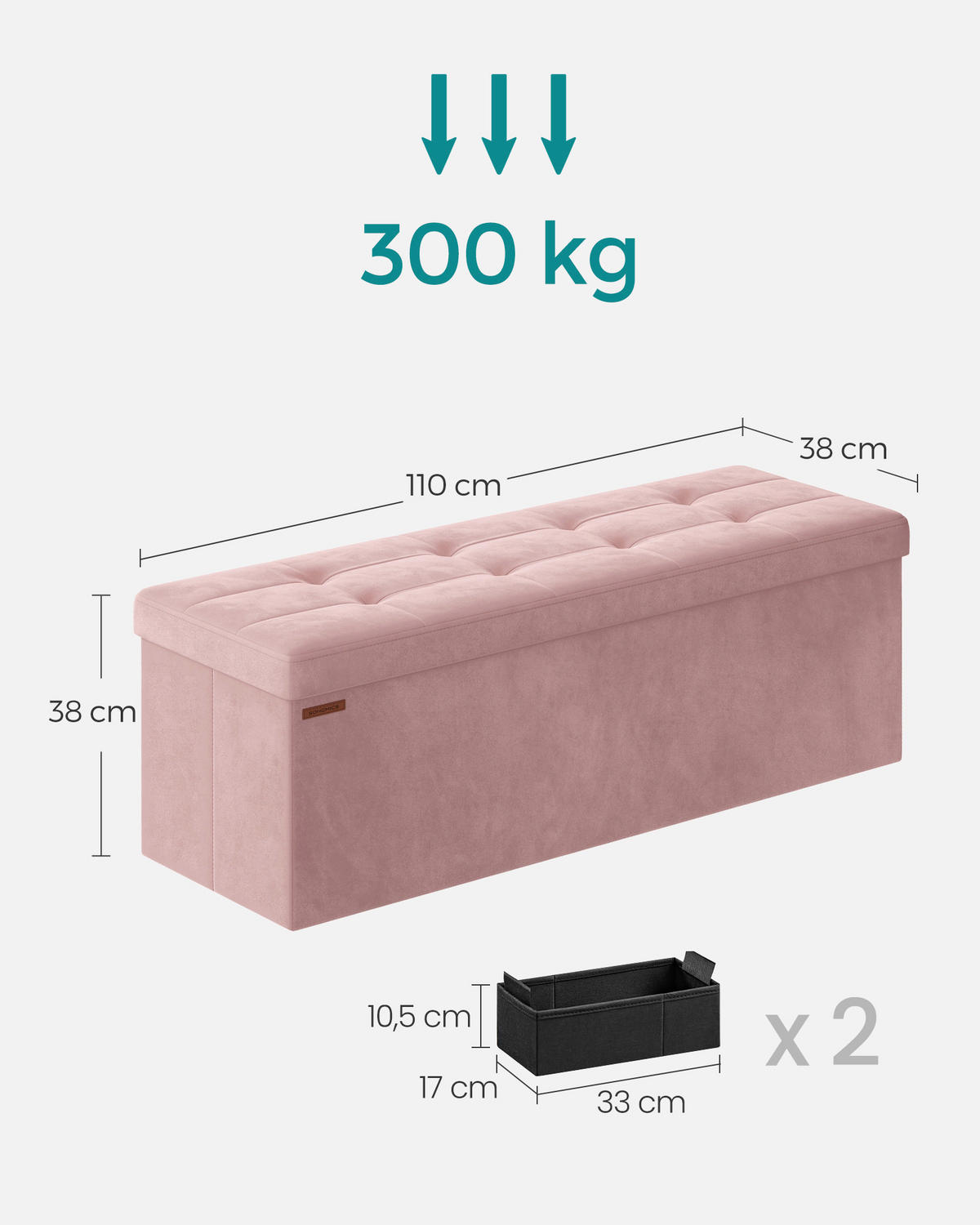 SITZBOX  - Rosa, Basics, Textil (110/38/38cm)