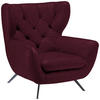 CHESTERFIELD-SESSEL Mikrofaser Beere  - Beere/Schwarz, Design, Textil/Metall (100/106/95cm) - Pure Home Lifestyle