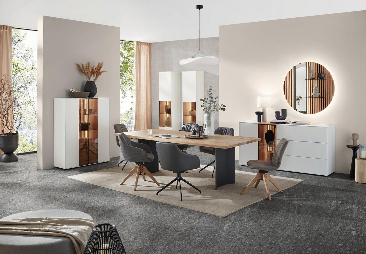 ESSTISCH Kerneiche rechteckig Eichefarben  - Eichefarben/Anthrazit, Natur, Holz (190/95/76cm) - Valnatura