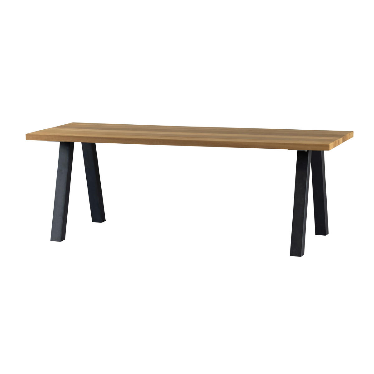 GARTENTISCH 210/81/75 cm Holz, Metall rechteckig  - Schwarz/Naturfarben, MODERN, Holz/Metall (210/81/75cm) - Livetastic