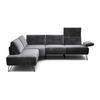 ECKSOFA Cosy Anthrazit Samt  - Anthrazit/Schwarz, Design, Textil/Metall (193/248-263cm) - SENSOO