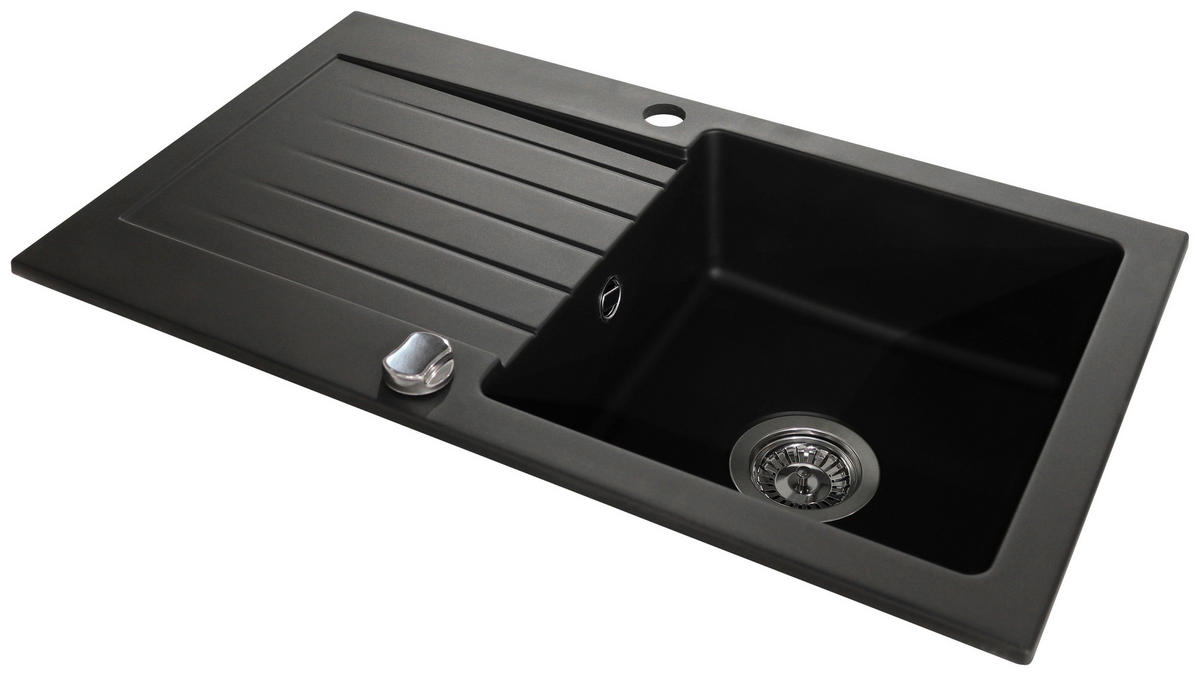 SPÜLE 1113018D  - Schwarz, Basics, Stein (76/16/44cm) - Carryhome