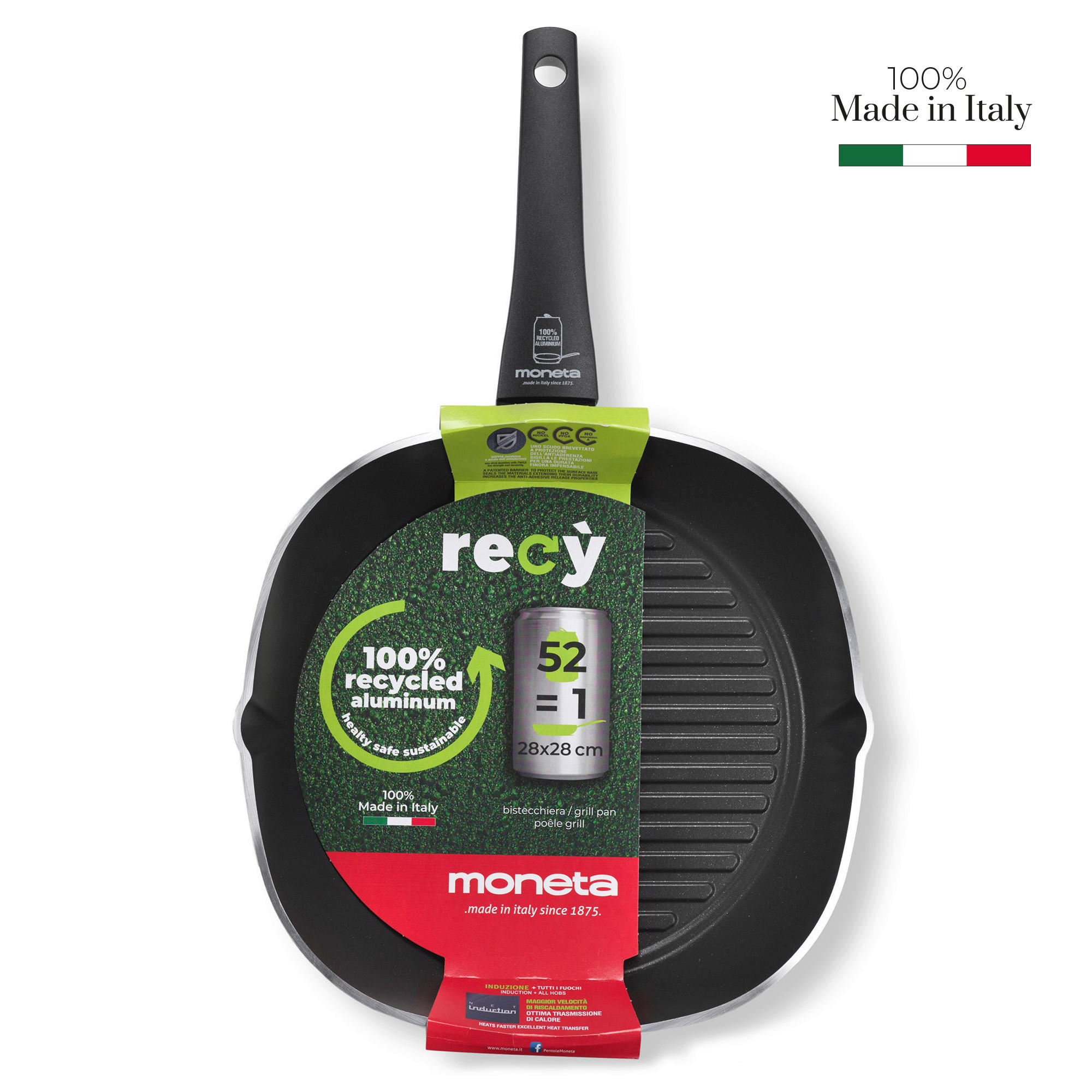 PONEV ZA ŽAR 28/28 cm  - črna, Basics, kovina/umetna masa (28/28cm) - moneta