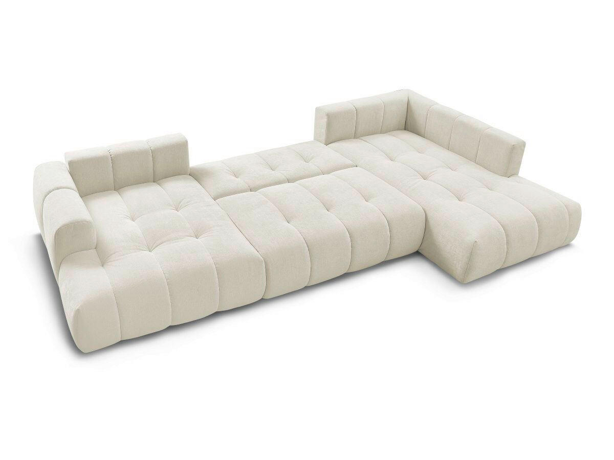 WOHNLANDSCHAFT  FUJI  Beige Leinenoptik  - Beige/Schwarz, MODERN, Kunststoff/Textil (160/377/204cm)