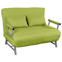 SCHLAFSOFA in Metall, Textil Grün  - Grau/Grün, Modern, Textil/Metall (127/95/78cm) - MID.YOU