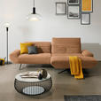ECKSOFA  in Chenille Aprikose  280/170-195 cm  - Aprikose/Schwarz, Design, Textil/Metall (280/170-195cm) - Dieter Knoll