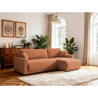 ECKSOFA KIMMY Rostfarben Flachgewebe Zierkissen, Rückenkissen, Bettkasten  - Rostfarben/Schwarz, Design, Kunststoff/Textil (233/146cm) - P & B