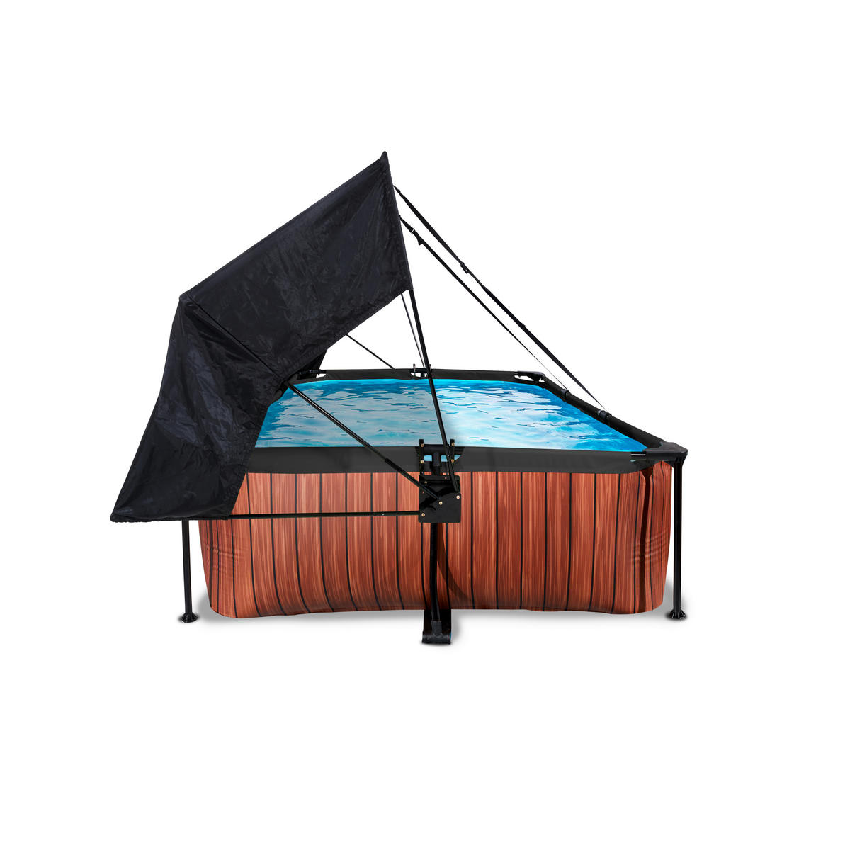 POOL-SET 220/150/65 cm  - Braun, KONVENTIONELL, Kunststoff (220/150/65cm) - EXIT Toys