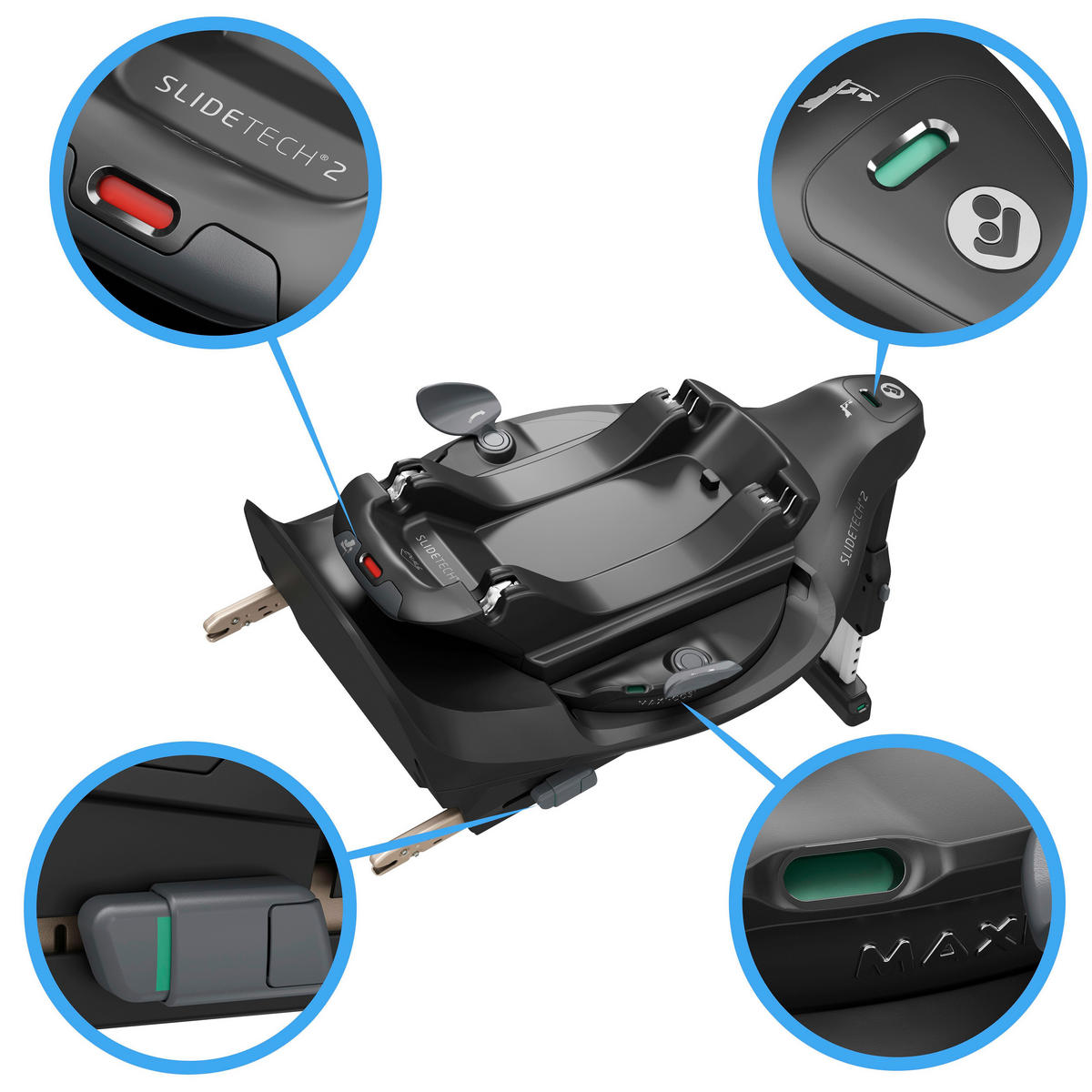 ISOFIXSTATION Slide Pro  - Schwarz, Basics, Kunststoff/Metall (43,2/26,5/63,2cm) - Maxi-Cosi