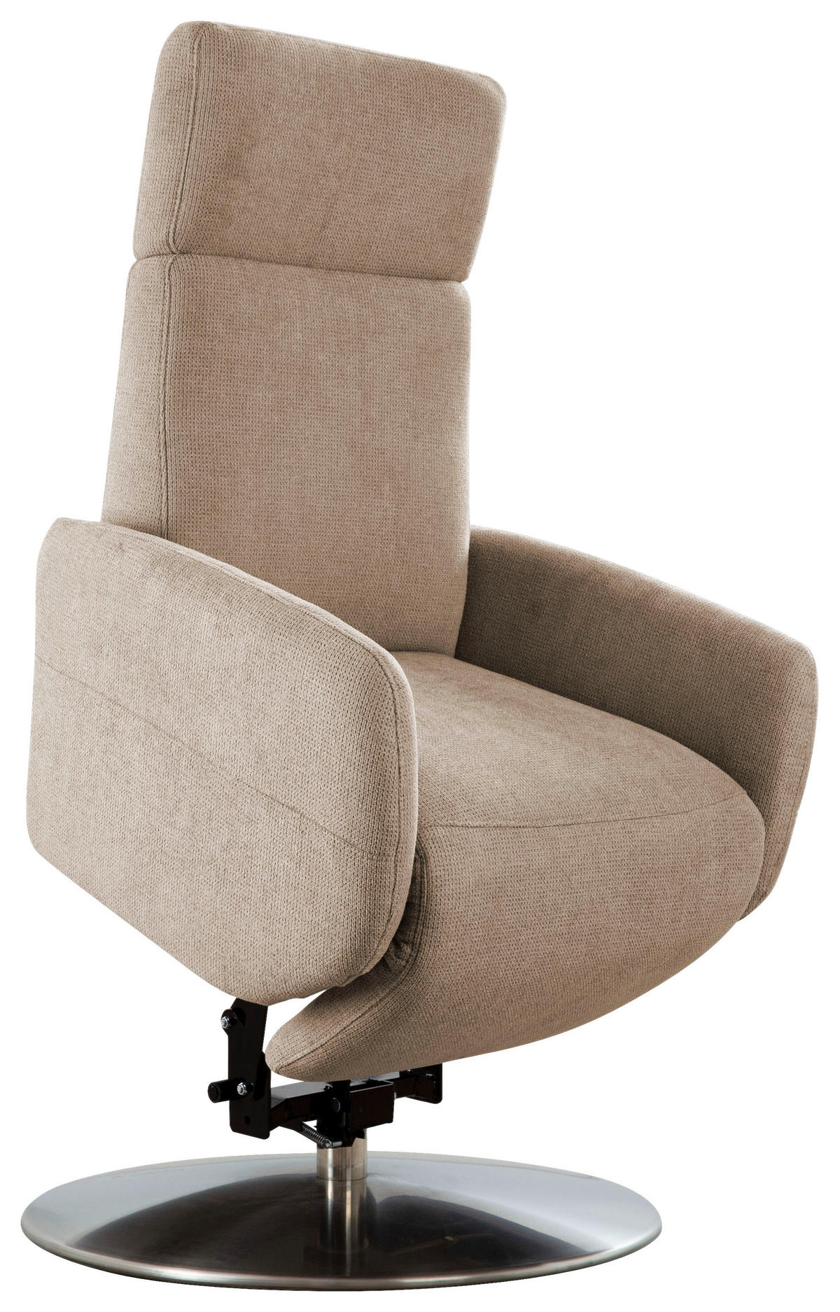 DREHSTUHL  in Flachgewebe Schlammfarben  - Chromfarben/Schlammfarben, Konventionell, Textil/Metall (71/110/82cm) - Sit & More