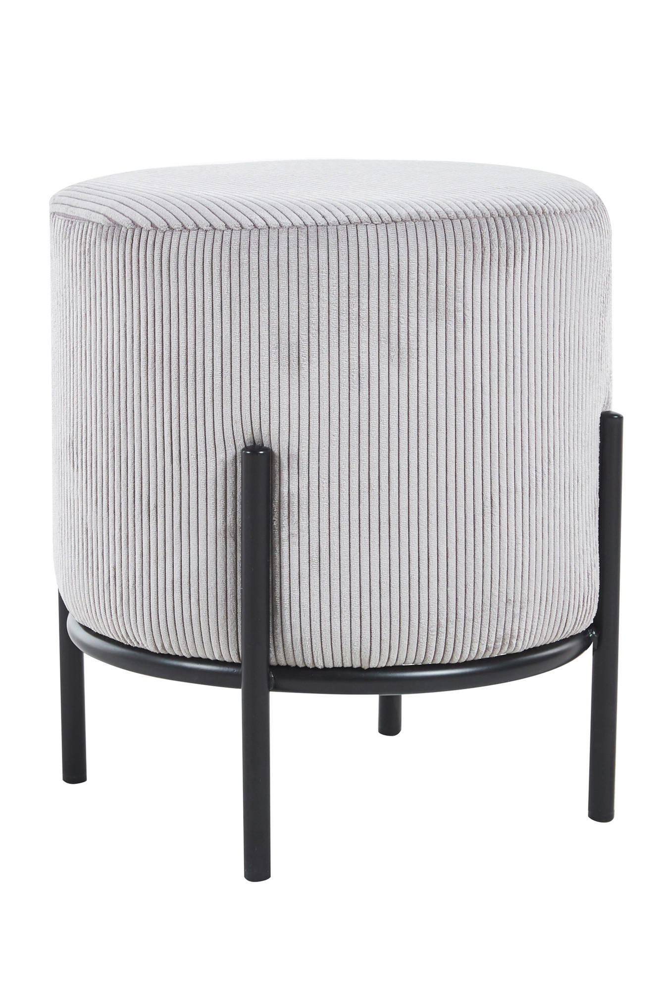 HOCKER in Textil Schwarz, Hellgrau  - Hellgrau/Schwarz, MODERN, Textil/Metall (35/38/35cm) - Livetastic