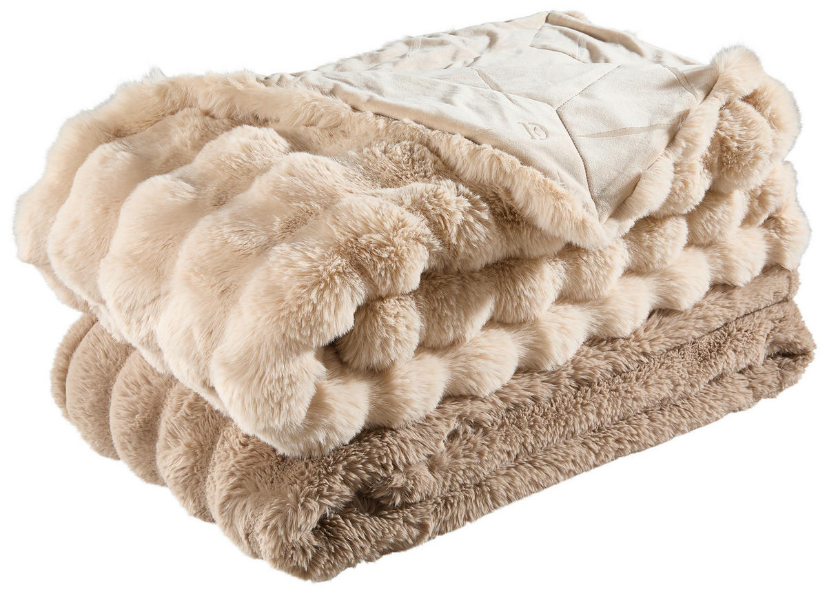 FELLDECKE GENIUS 150/200 cm  - Beige/Braun, Textil (150/200cm) - Dieter Knoll