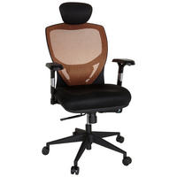 DREHSTUHL Netzbespannung, Flachgewebe Orange, Schwarz  - Schwarz/Orange, Basics, Kunststoff/Textil (66/117/65cm) - MID.YOU