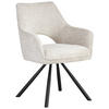 ARMLEHNSTUHL  in Eisen Teddystoff  - Perlmutt/Schwarz, Design, Textil/Metall (60/85/63cm) - Ambia Home