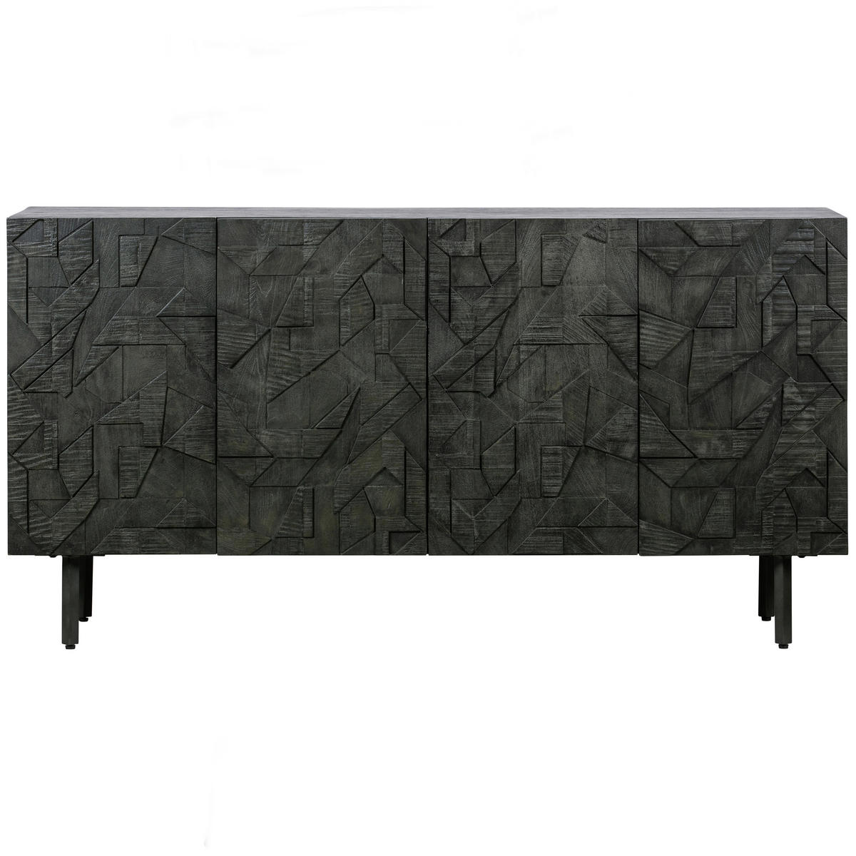 KOMMODE Counter, 160/83/40 cm,  - Schwarz, Design, Holz/Metall (160/83/40cm) - Livetastic